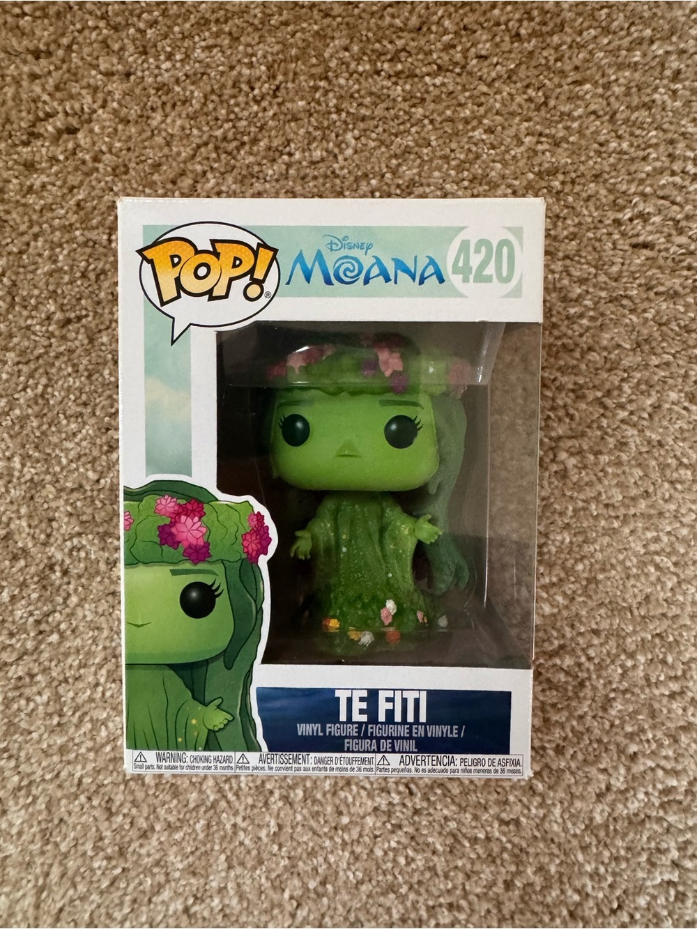 Funko Green Te Fiti Vinyl Figure with Pink Floral Accents